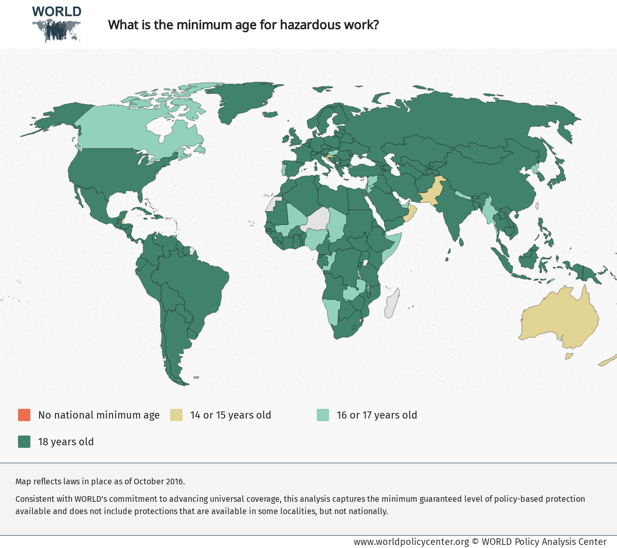 Minimum Age Map WORLD Policy Analysis Center
